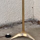 Vintage brass floor lamp in scale and opaline 1950