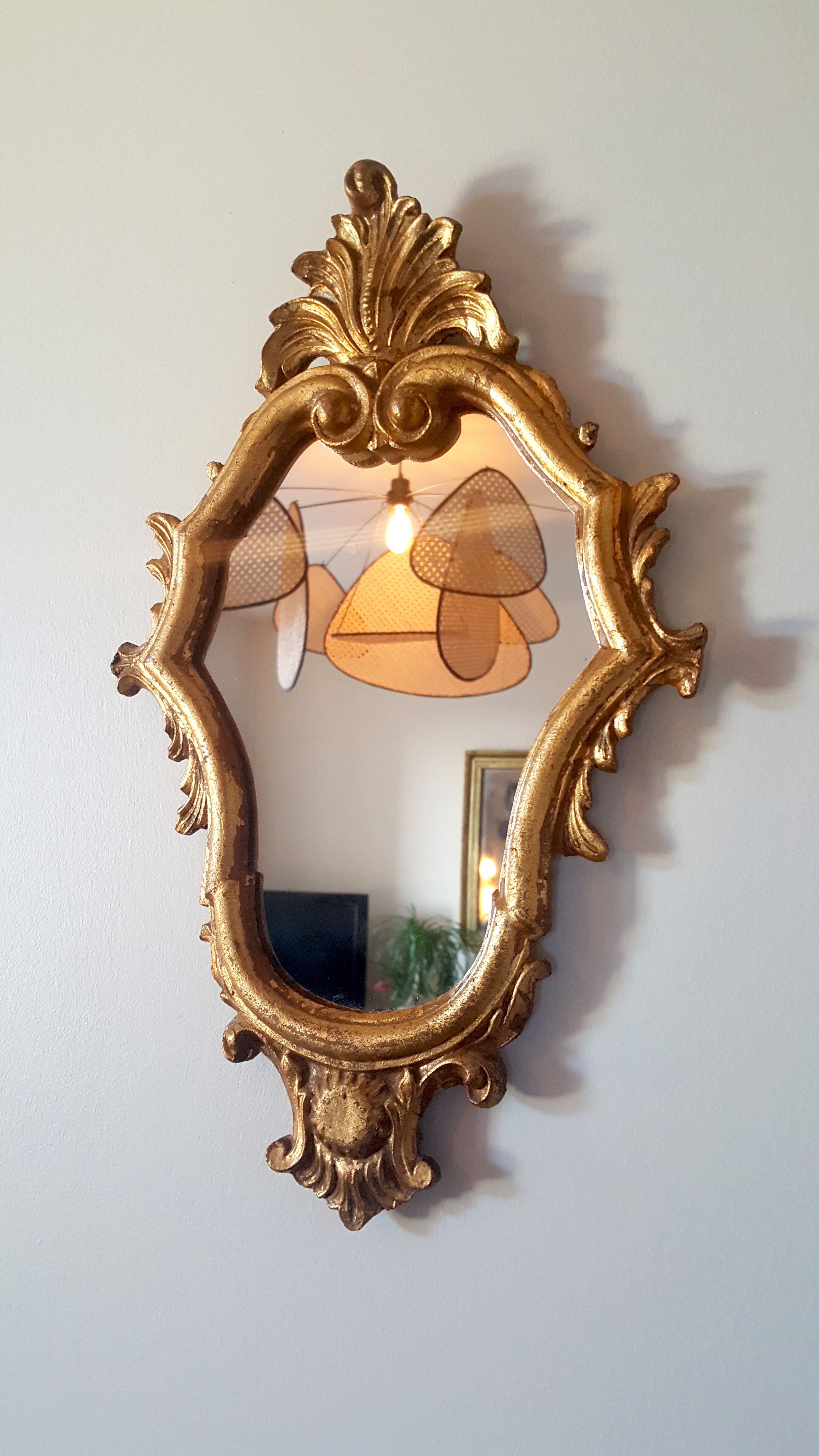 Old baroque golden mirror - 38x24cm