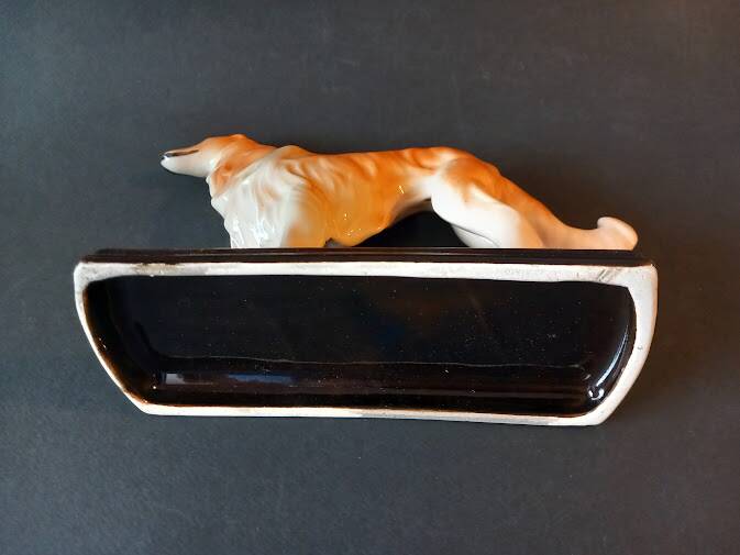 Chien Barzoï en céramique vintage