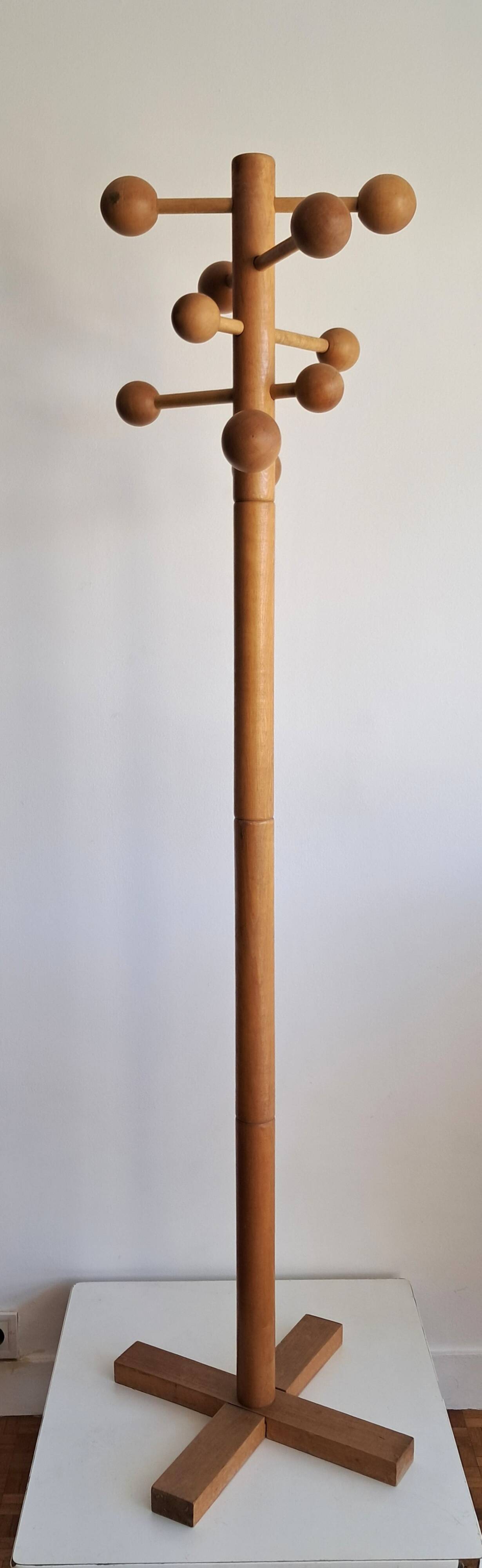 Modernist pine coat rack 1970.