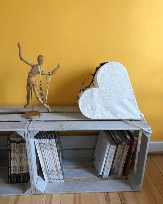 Shelf box in gray wood lazurée
