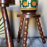 Vintage solid-turned wood tripod tripod