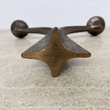 Brutalist bronze candle stick by Michael Harjes , 1970s