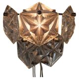 Rare Midcentury Glass Wall Lamp in Style of Kinkeldey, 1960s.