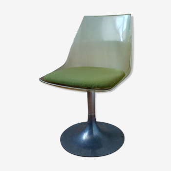 Chaise pied tulipe pivotante 1970