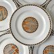 set of 6 flat plates Sarreguemines model "Nomeny" art deco 30s