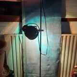 Authentique lampadaire des années 70 à 2 abat-jours noirs réglables
