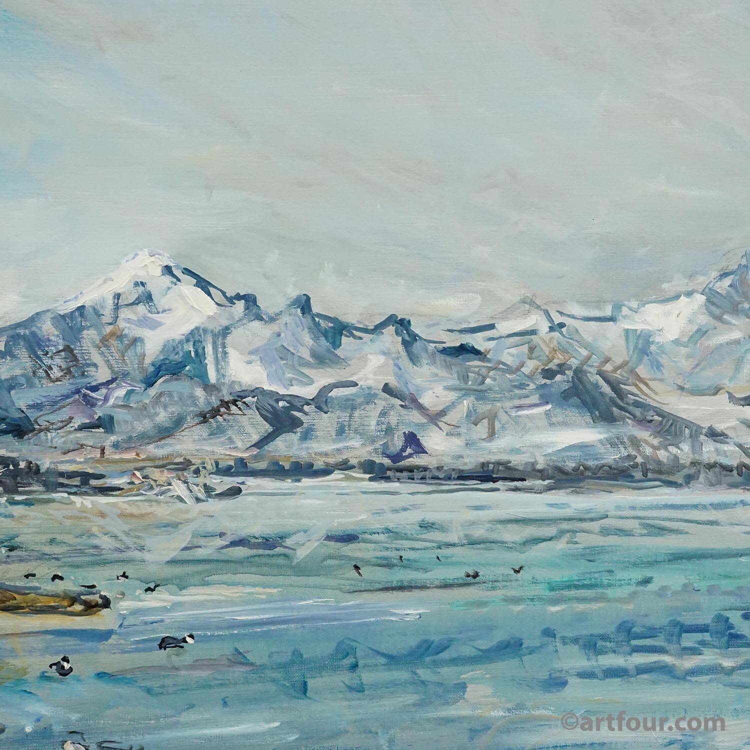 Alexander Michael - Lake Chiemsee in Bavaria oil on canvas 1982