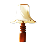 Danish turned wood lamp 1970