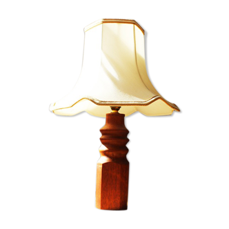 Danish turned wood lamp 1970