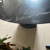 Marble dining table nero marquina 1970 vintage italy