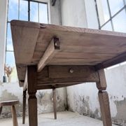 Solid oak farmhouse table with extensions (190-280cm) 1950