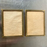 Pair of gold colored  metal art deco picture frames