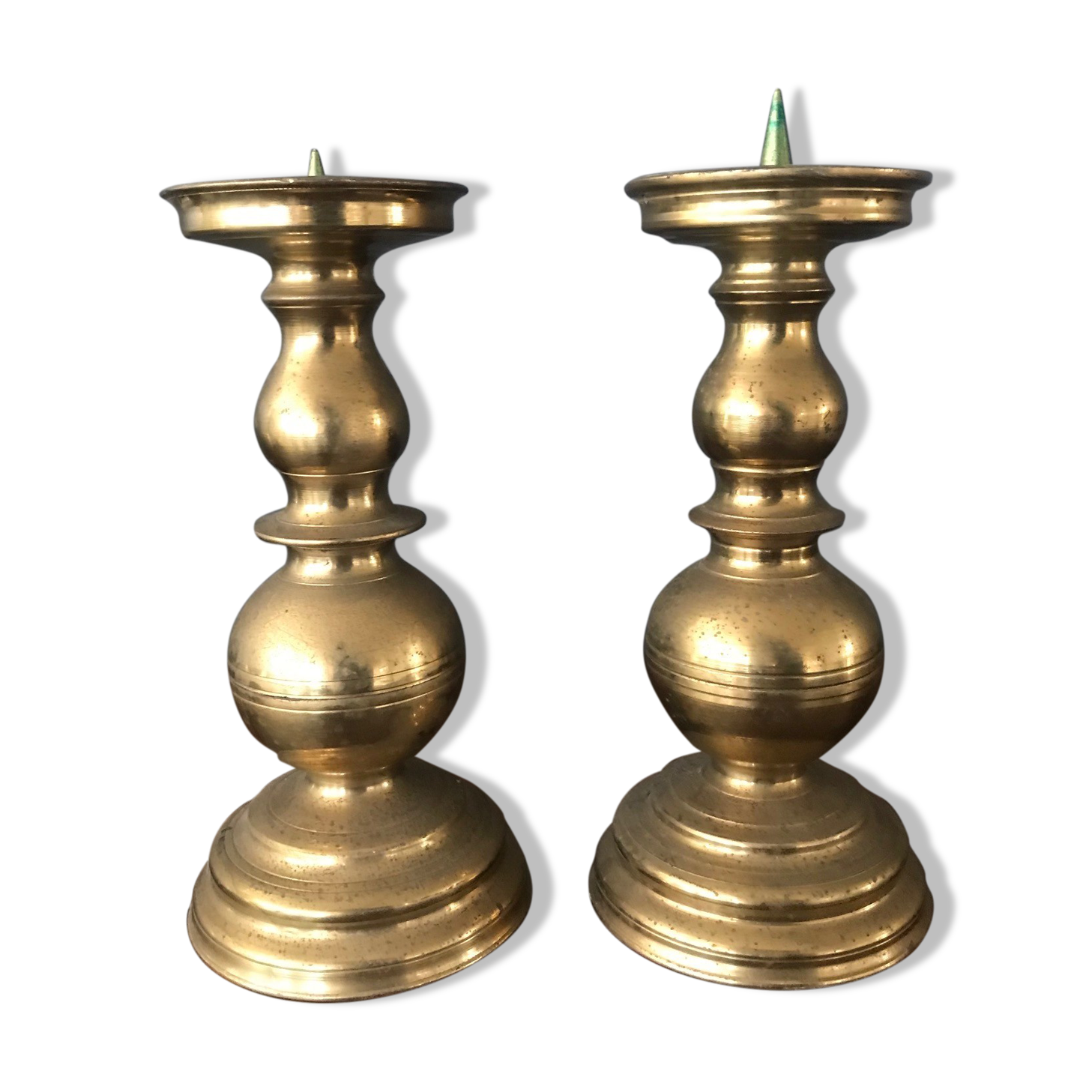 pair of brass candlesticks