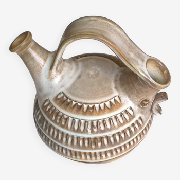 Huguette bessone (20th century) zoomorphic pitcher with chicken decoration