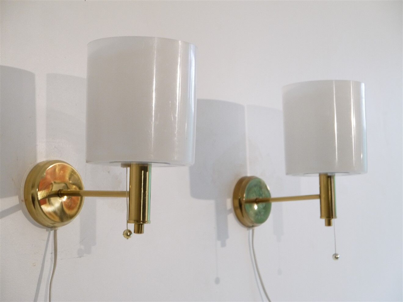 Pair of Scandinavian brass and acrylic appliques from Nafa 1970