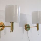 Pair of Scandinavian brass and acrylic appliques from Nafa 1970