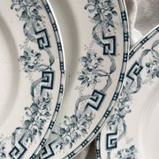 6 assiettes plates en terre de fer « Athènes » Saint Amand et Hamage