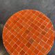 orange coffee table in handmade zellige from Morocco
