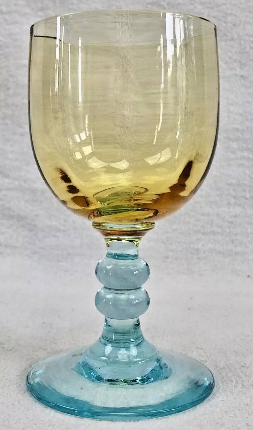 6 old two-tone George Sand wine glasses