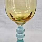 6 old two-tone George Sand wine glasses