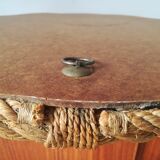 Round mirror in rope, 45 cm