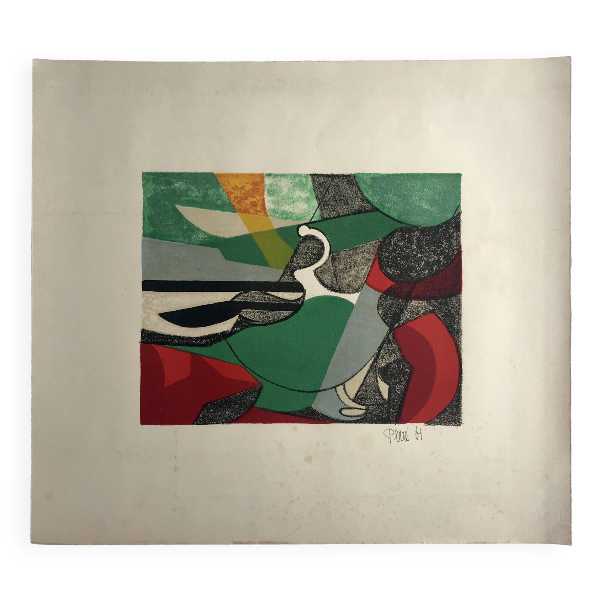 Danièle perré, sans titre, 1961. lithographie originale signée au crayon