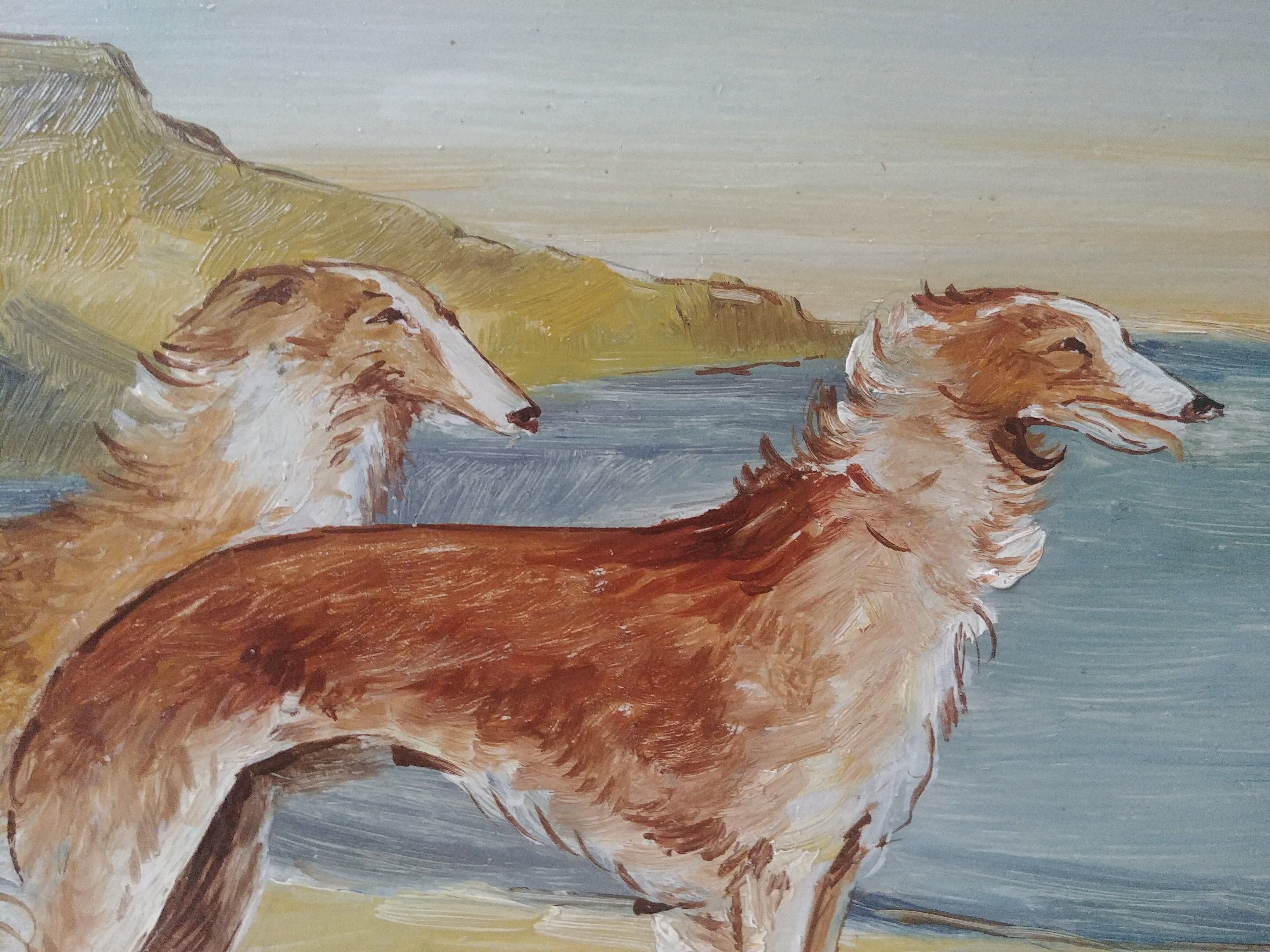 Ancient dog painting and landscape