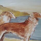 Ancient dog painting and landscape