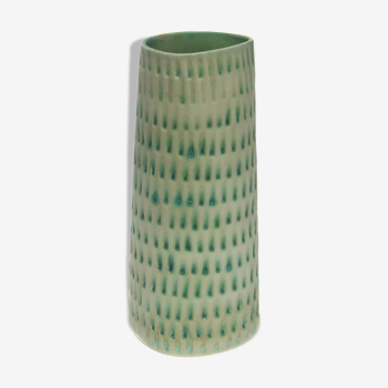 Water green enamelled sandstone craft vase