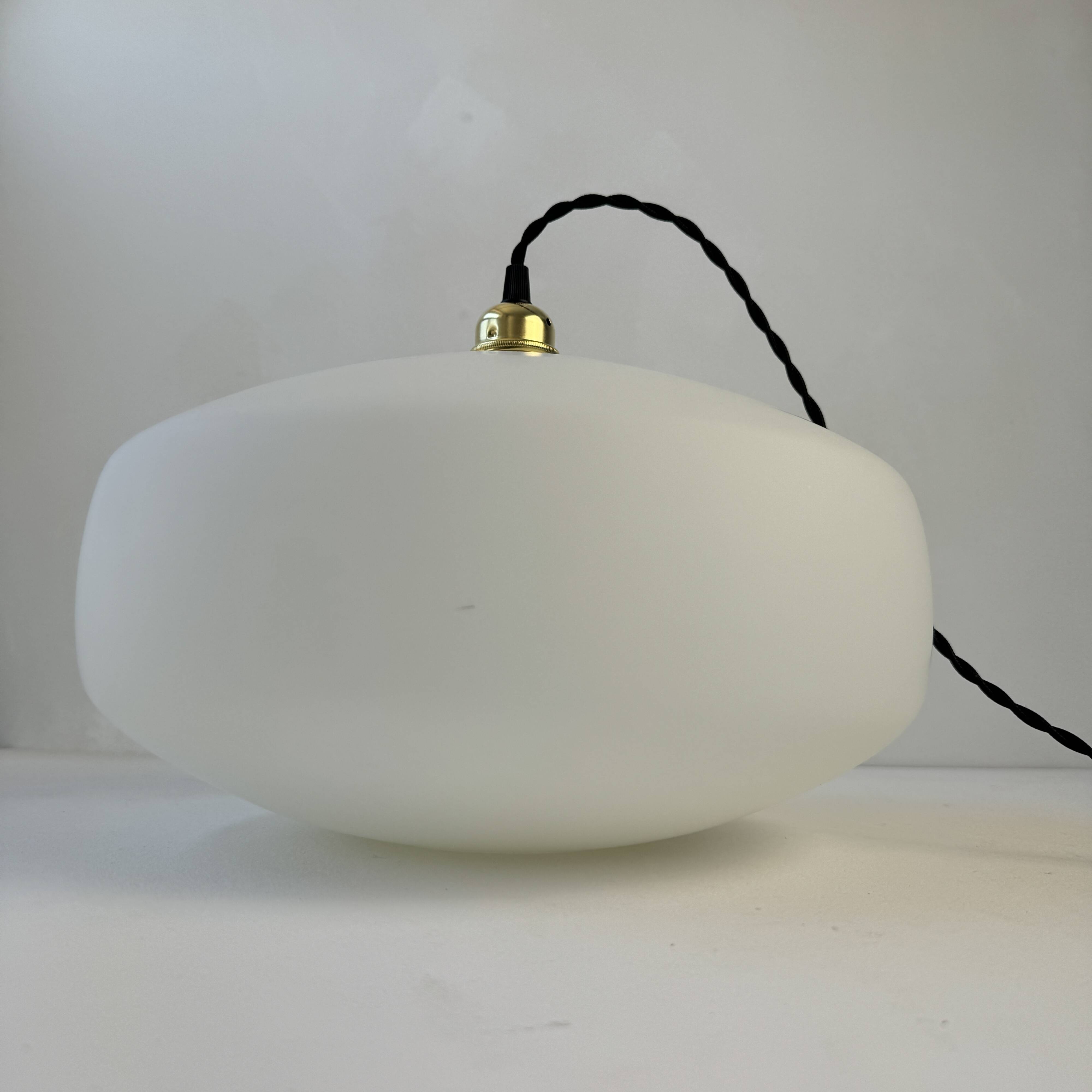 Large old opaline suspension xl 35 cm vintage