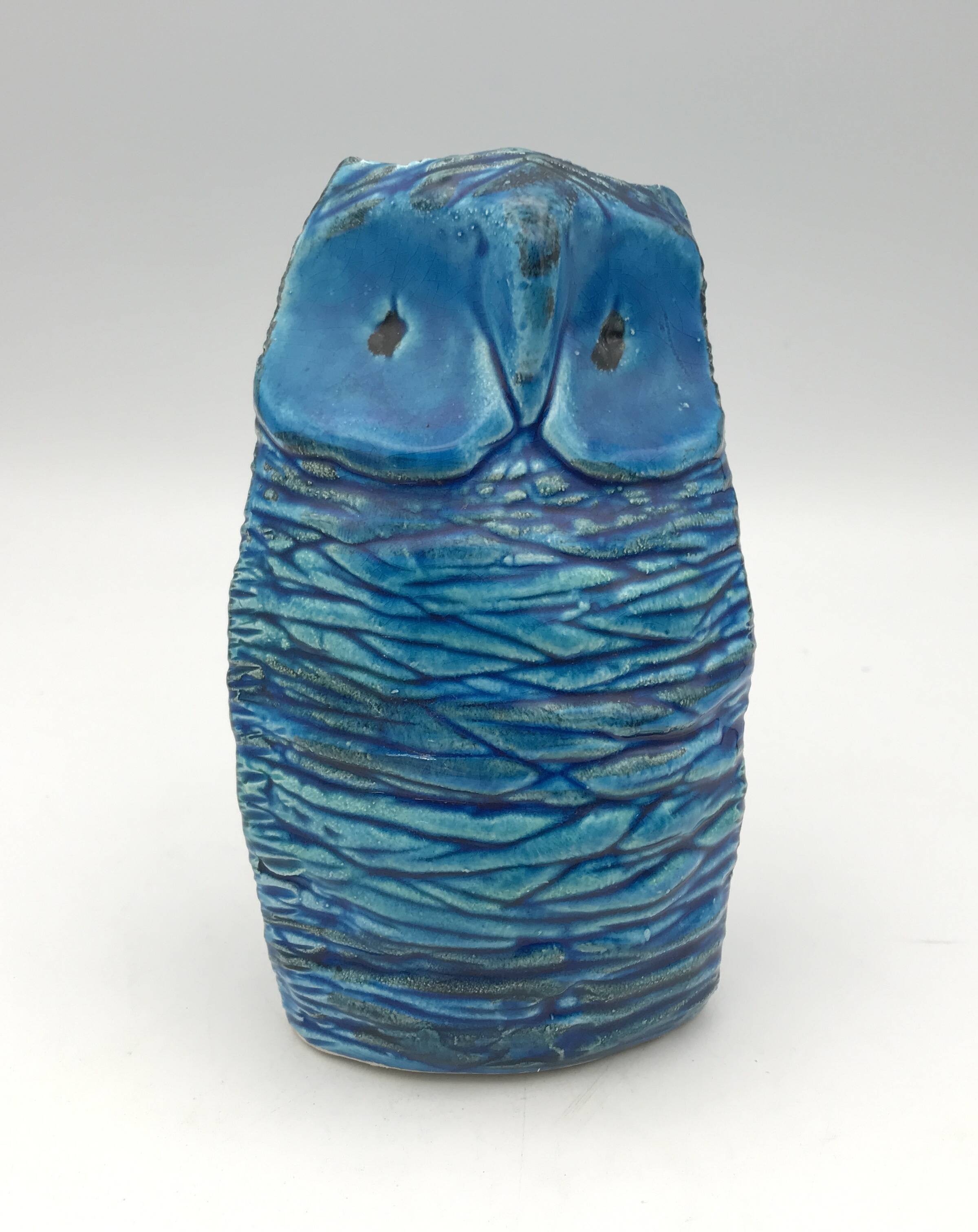 Ceramic OWL Rimini Blu by ALDO LONDI for BITOSSI, Italy