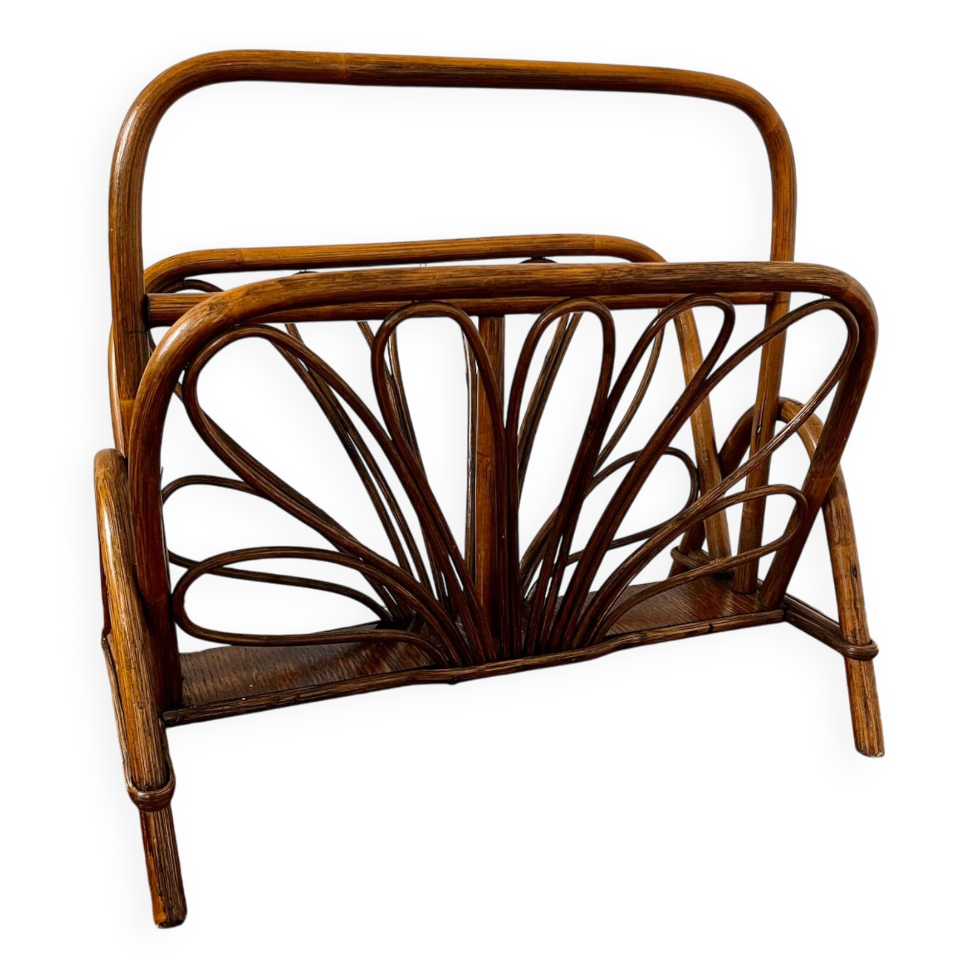 Vintage Rattan Magazine Rack