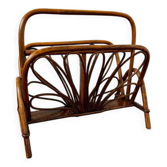 Porte-revues en rotin vintage