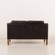 Danish black aniline leather sofa by Hurup, 1980s