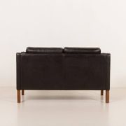 Danish black aniline leather sofa by Hurup, 1980s