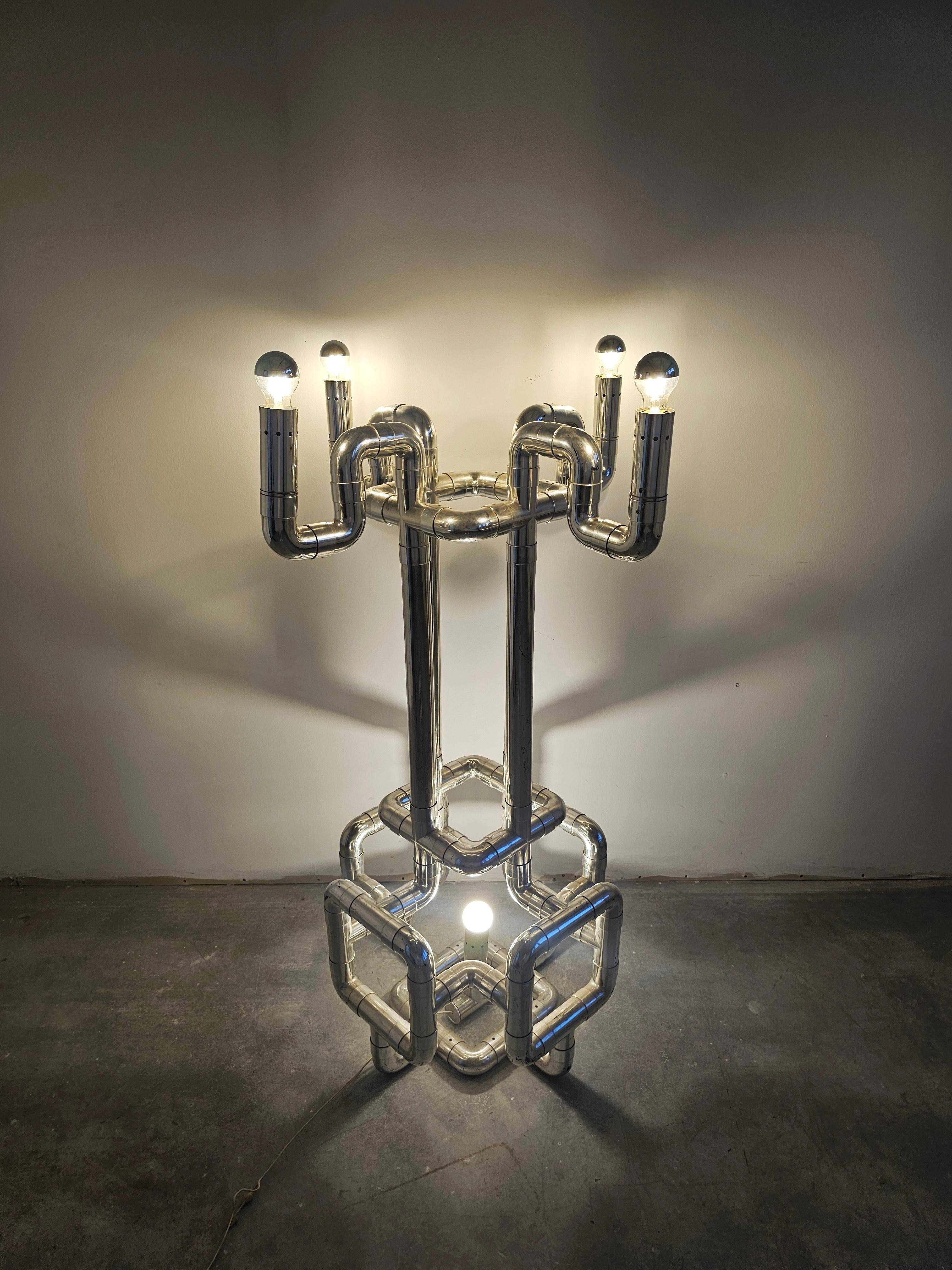 Sculptural floor lamp Space Age Rombo by Gaetano Missaglia