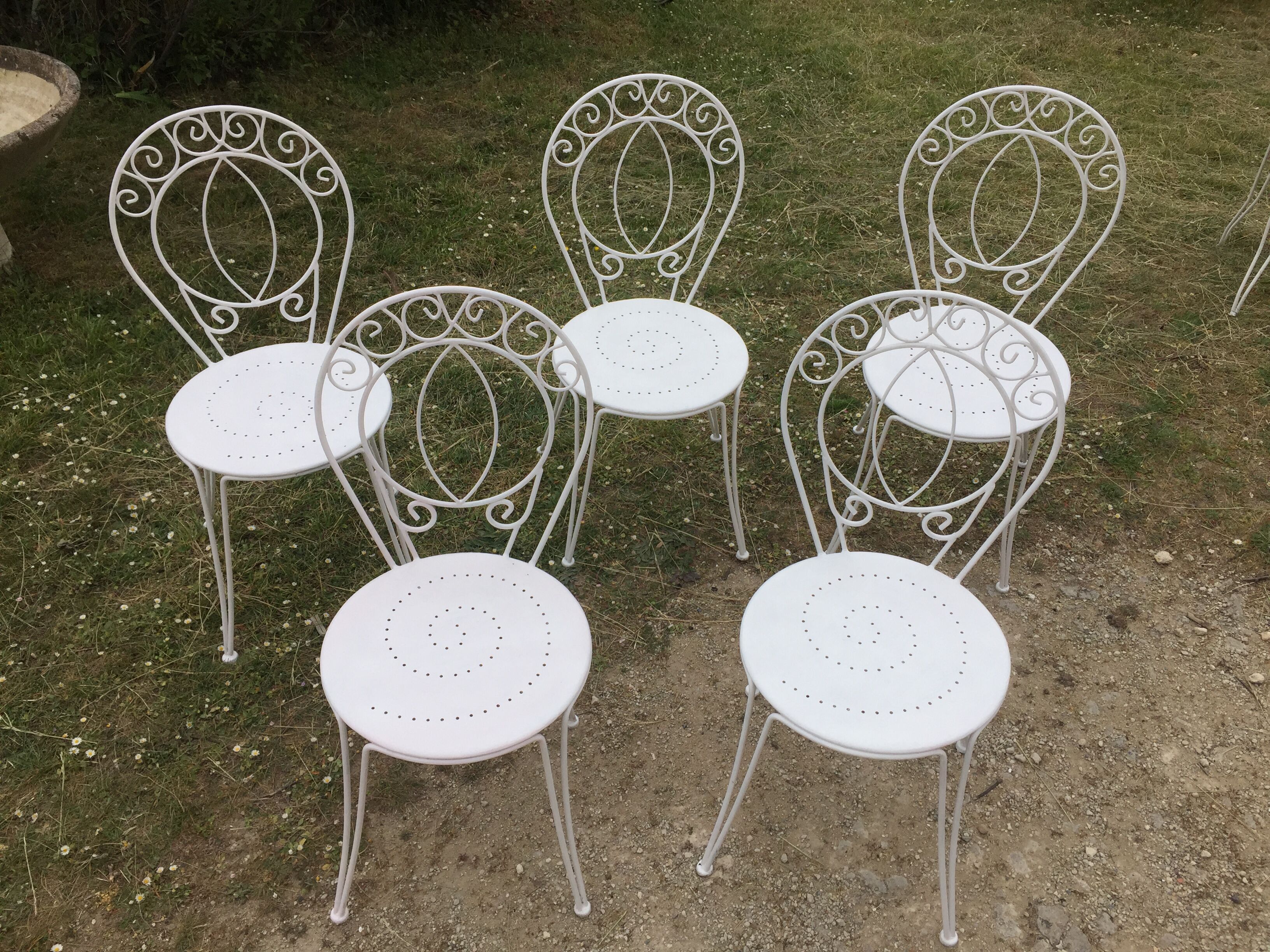 Five garden chairs 70s