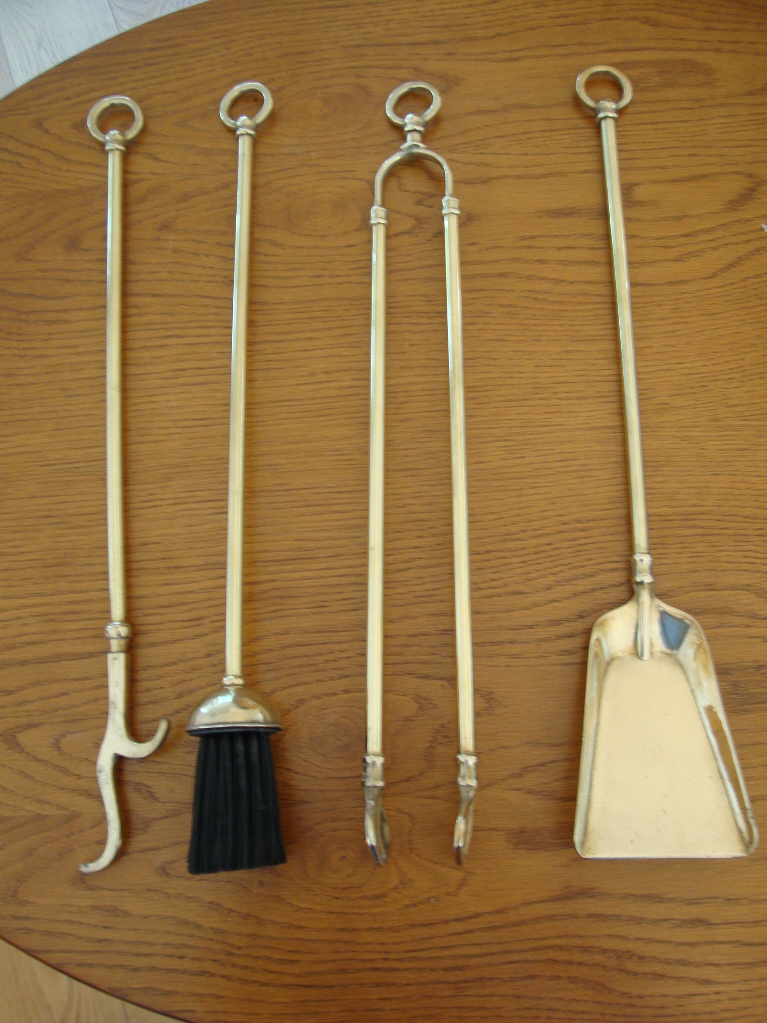 Servant old brass fireplace