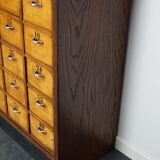 Dutch industrial apothecary cabinet in beech and oak 1940s