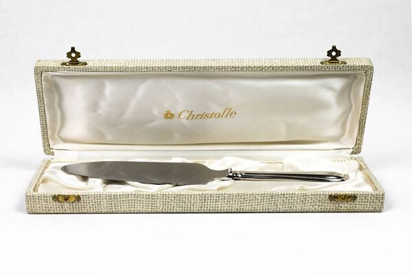 Christofle – Pelle à tarte en métal argenté, modèle Spatours avec écrin d’origine