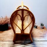 Antique rattan magazine rack