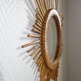 Mirror Sun in the 1950s rattan 49x49cm