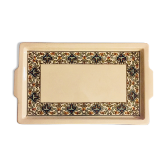 Rectangular dish beige ornate Sarreguemines