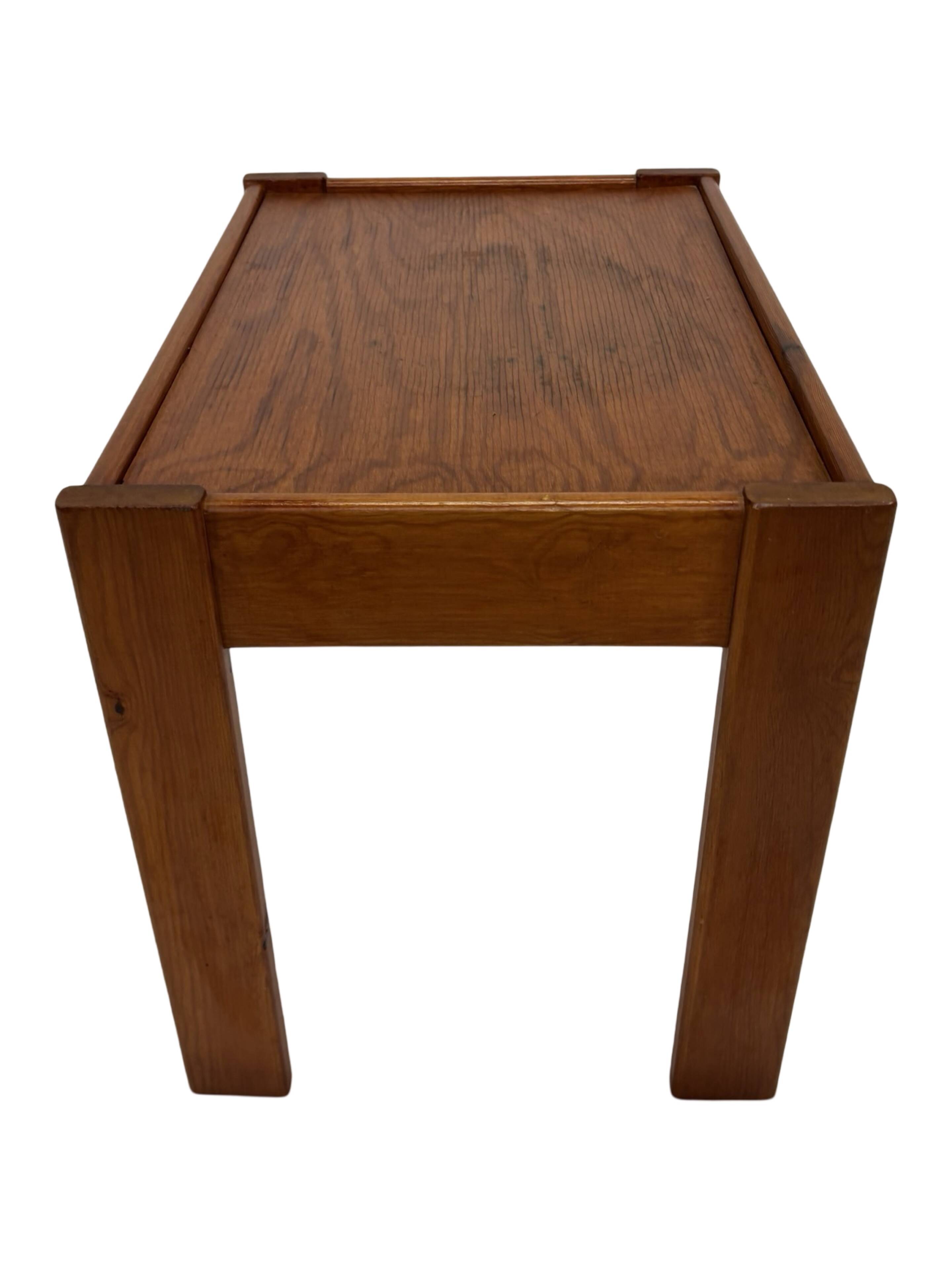 Vintage set of 3 side tables nesting pine wood 60s