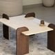 Table basse "sira" travertin et bois