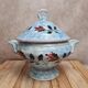 Antique Gien soup tureen with blue thistle decoration, ironstone.