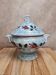Antique Gien soup tureen with blue thistle decoration, ironstone.