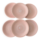 Longchamp pink marble ceramic flat plates service - plate