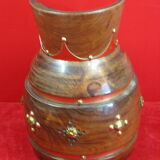 Wooden pitcher and vintage copper decoration